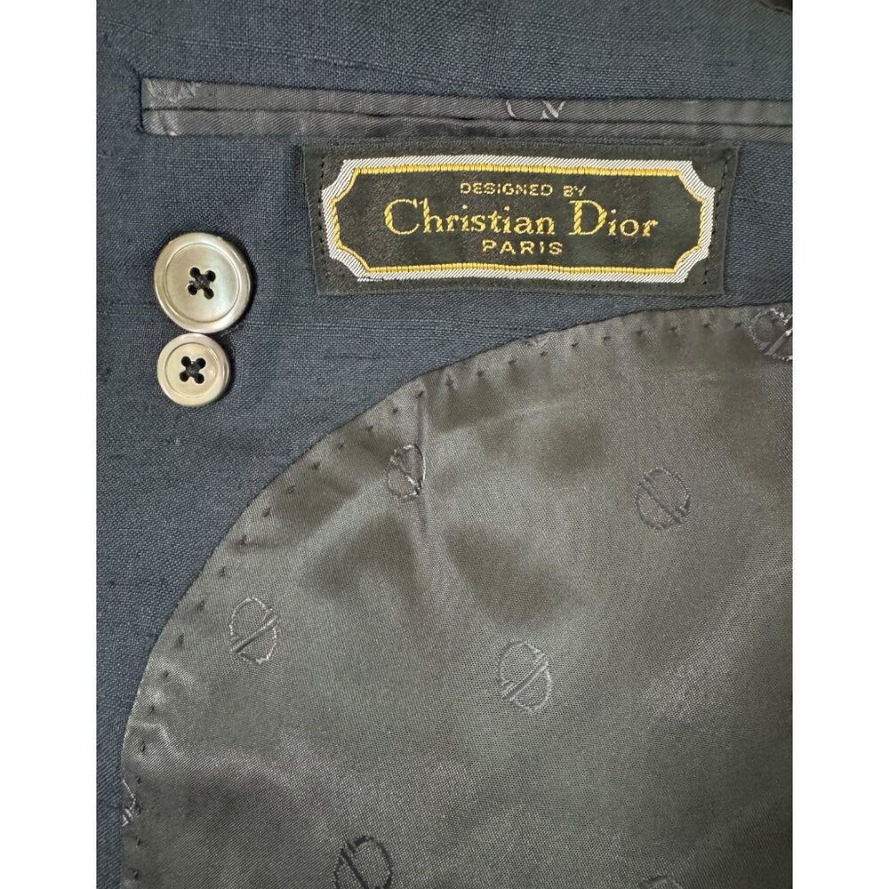 Dior Vintage Men's Blazer Single Breast 100% Silk Navy Blue 44" Chest - Picture 11 of 13